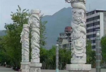 金华定制精美的盘龙柱石雕