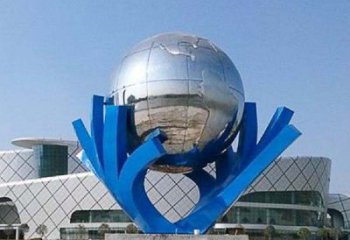 金华中领雕塑打造把地球握在手中精致不锈钢抽象雕塑