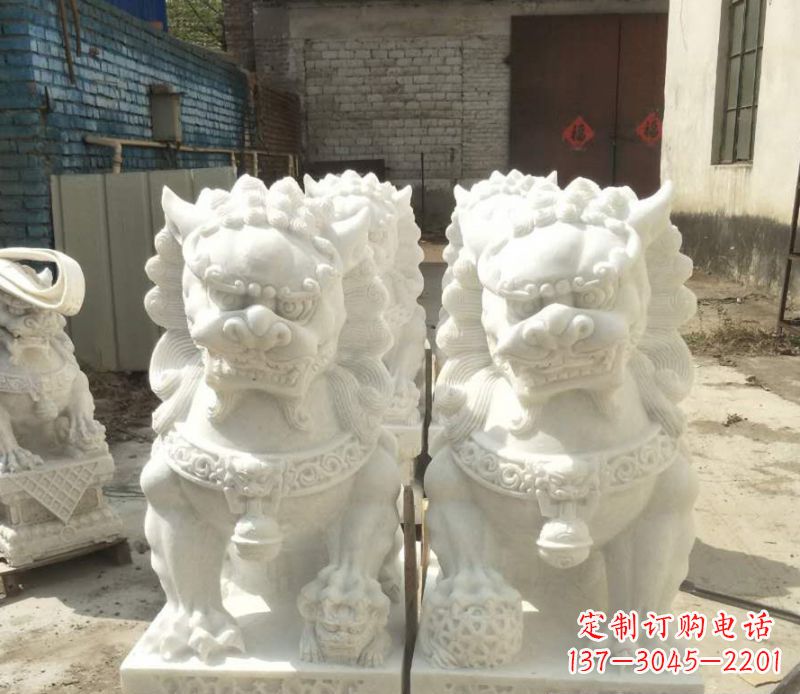 金华中领雕塑:绣球狮子石雕