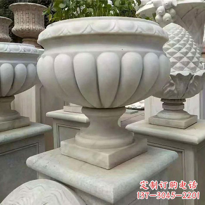 金华汉白玉城市园林花盆石雕