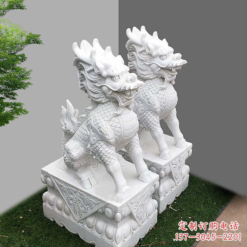 金华品质出众的汉白玉麒麟大门石雕塑