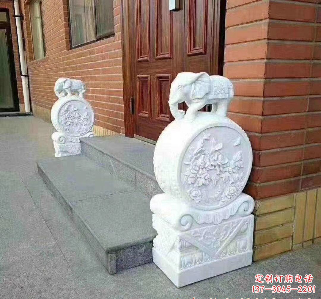 金华汉白玉大象门墩石雕