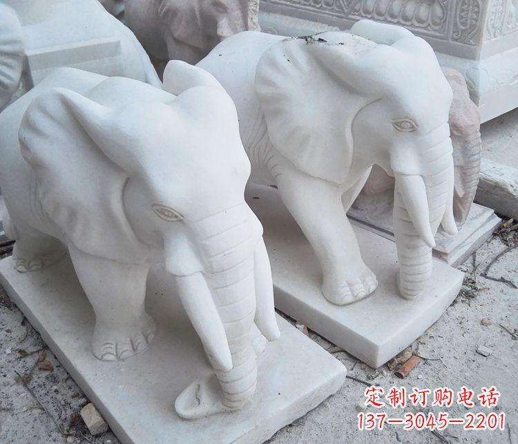 金华汉白玉大象公园动物石雕