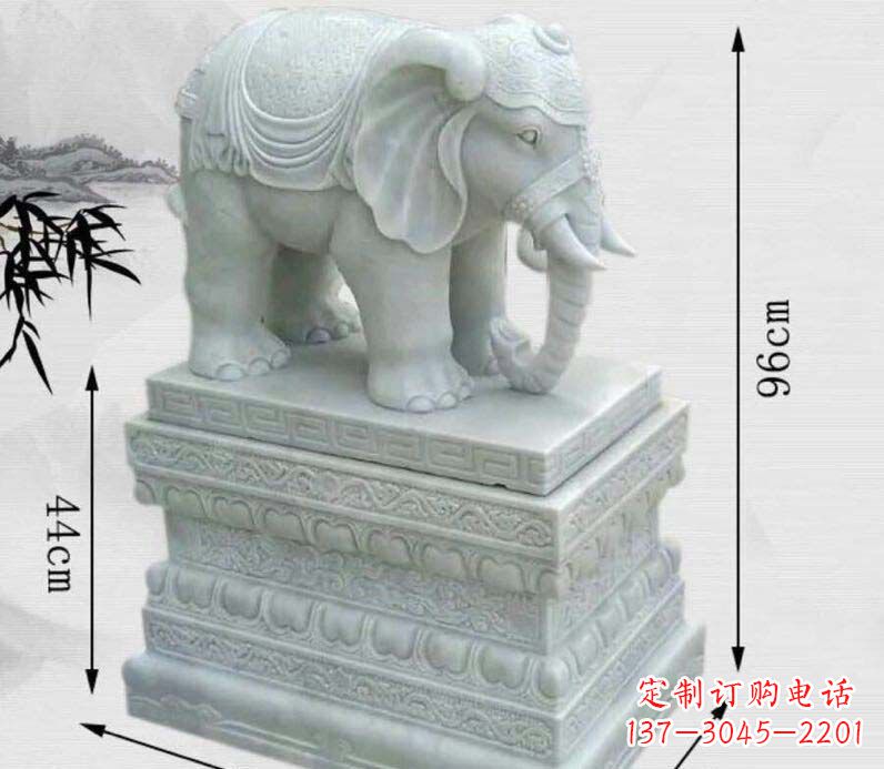 金华汉白玉大象门口镇宅石雕