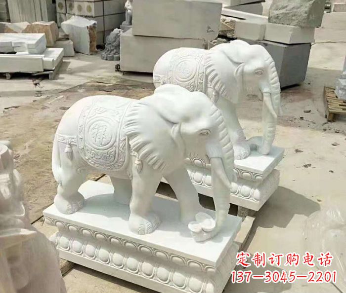 金华汉白玉大象招财动物石雕