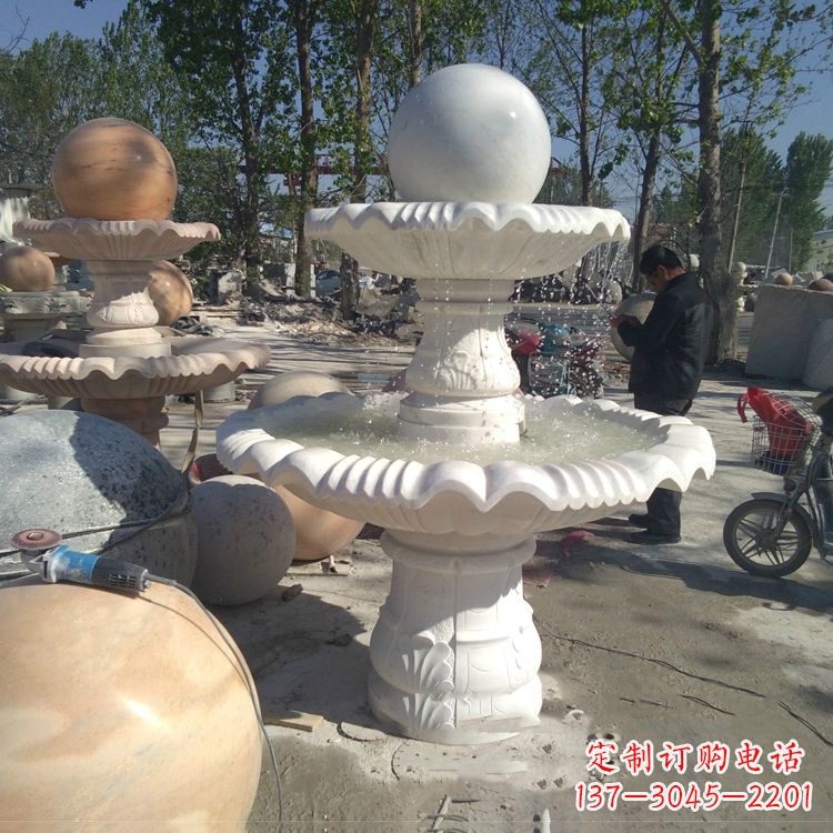 金华汉白玉风水球,高端定制雕塑