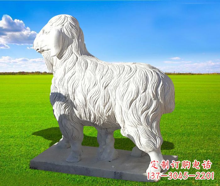 金华汉白玉公园羊动物石雕