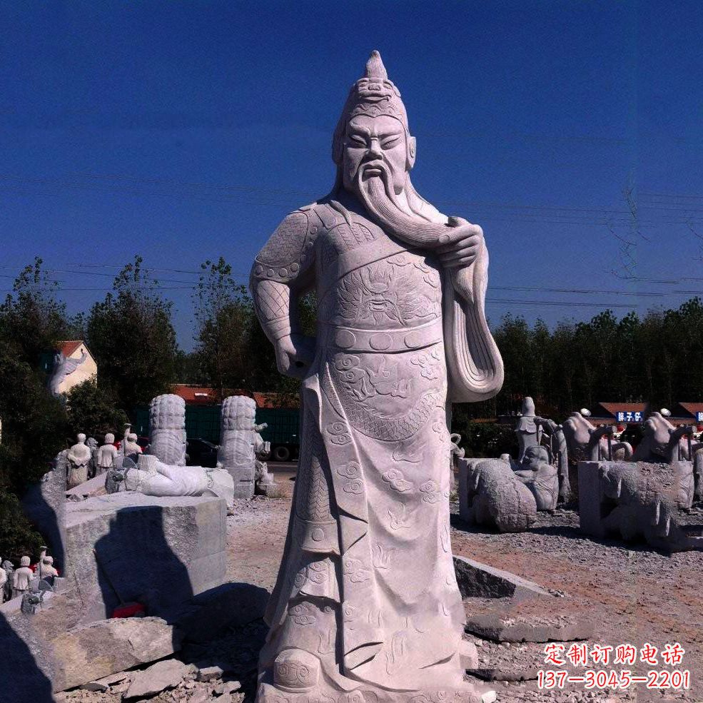 金华中领雕塑-精致关羽石雕塑