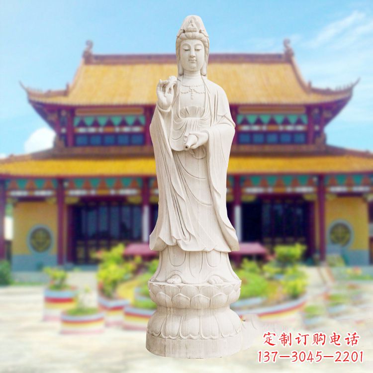 金华汉白玉观音菩萨石雕