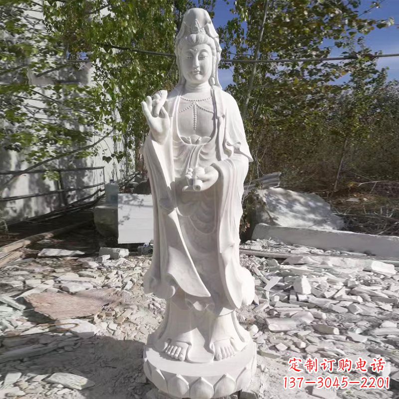 金华象征观音的汉白玉观音菩萨石雕