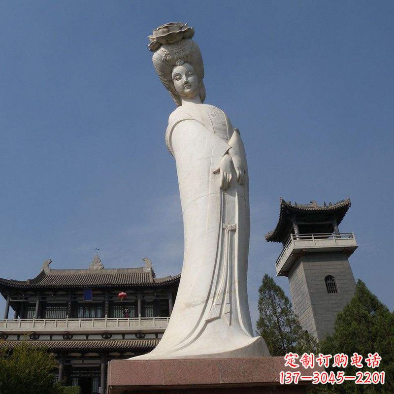 金华汉白玉贵妃石雕像-精美绝伦的杨玉环雕像