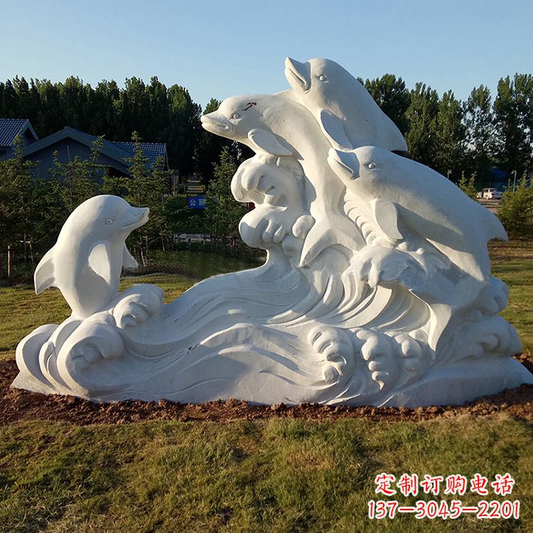 金华汉白玉海豚雕塑,给您的公园另一种美