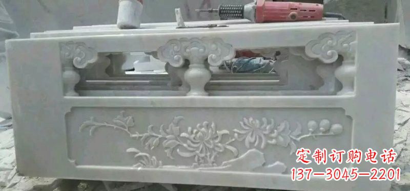金华汉白玉花朵浮雕栏板