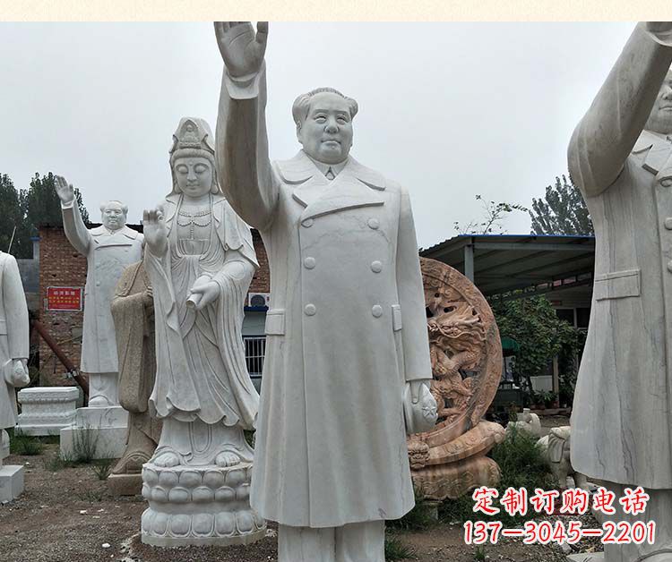 金华汉白玉挥手的毛主席伟人石雕