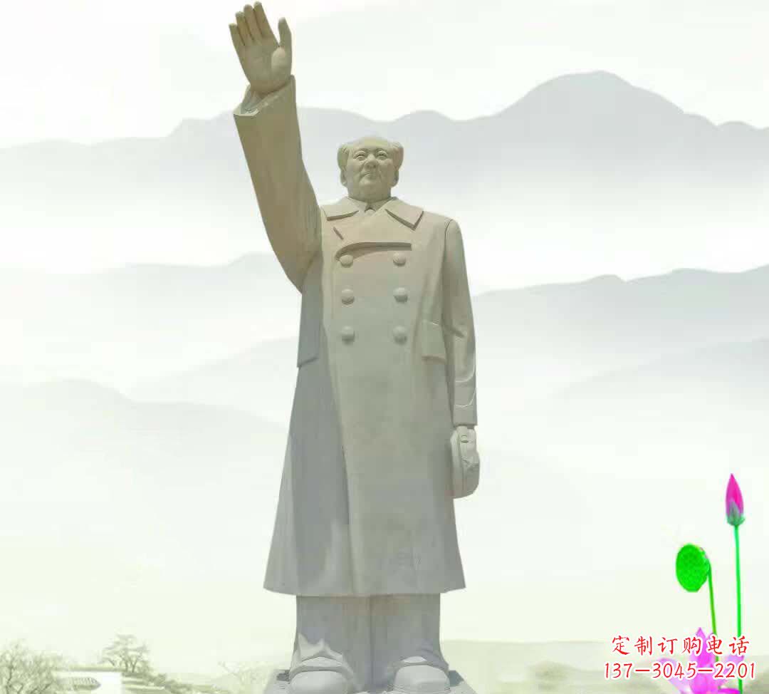 金华汉白玉打造的毛泽东雕塑