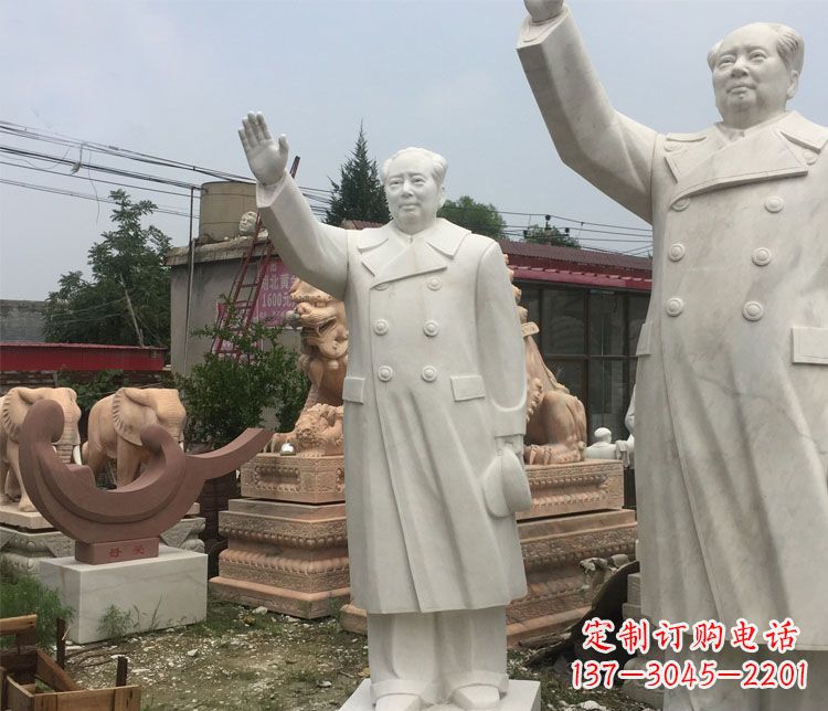 金华雕刻伟人的光辉历史——汉白玉挥手的毛主席广场伟人石雕