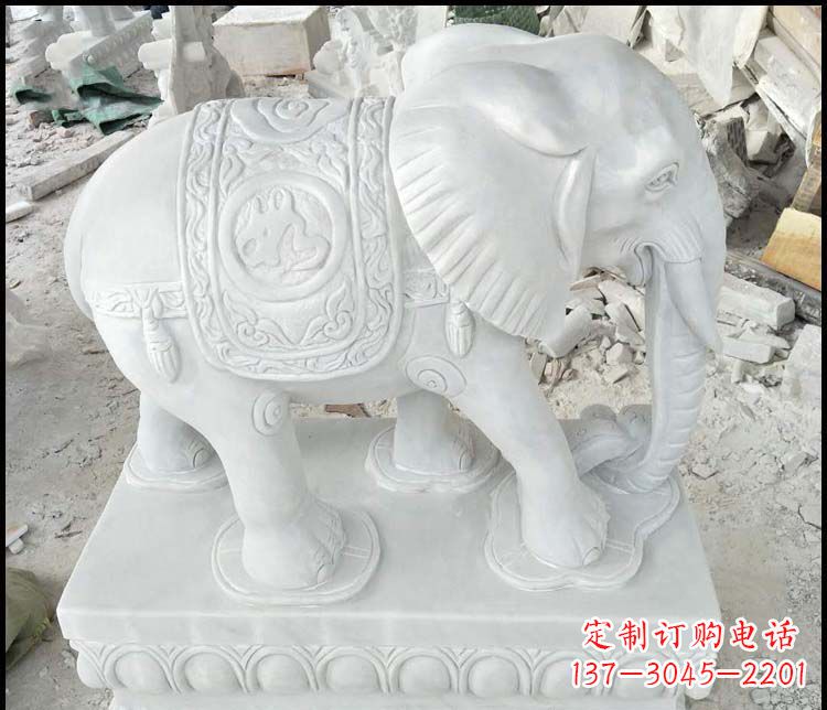 金华汉白玉吉祥如意门口招财镇宅大象石雕