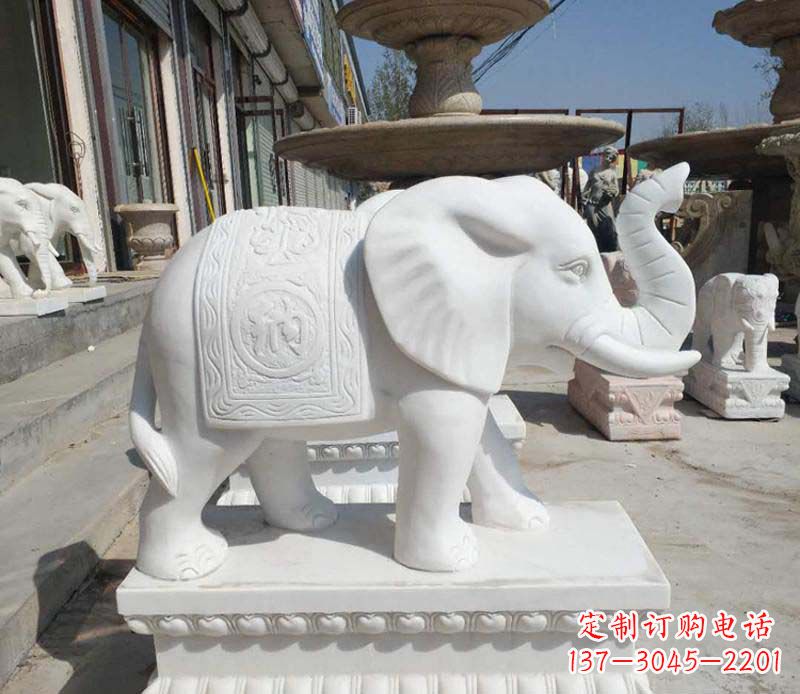 金华汉白玉酒店门口喷水大象