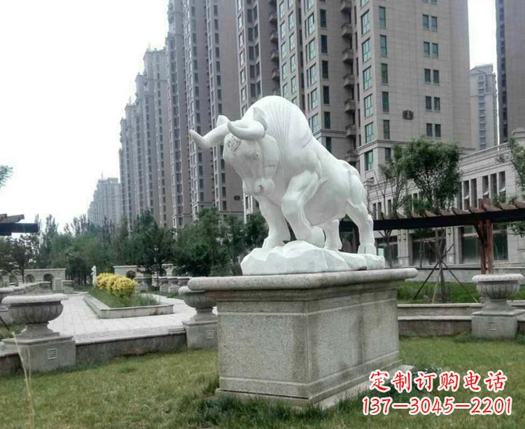 金华汉白玉开荒牛小区园林动物石雕