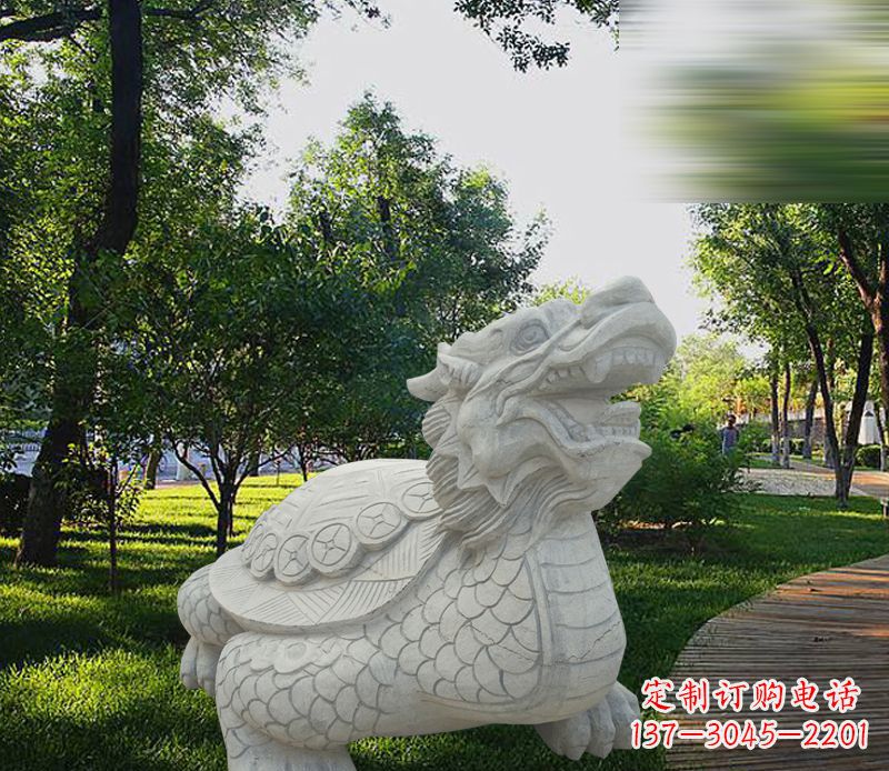 金华中领雕塑——汉白玉龙龟石雕