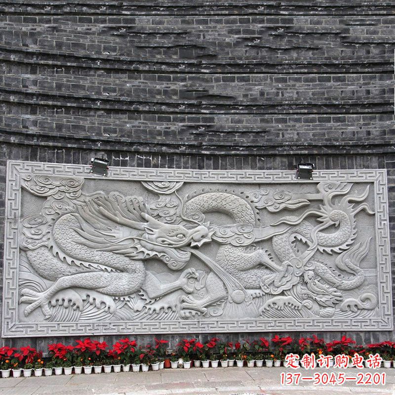 金华汉白玉龙纹浮雕墙