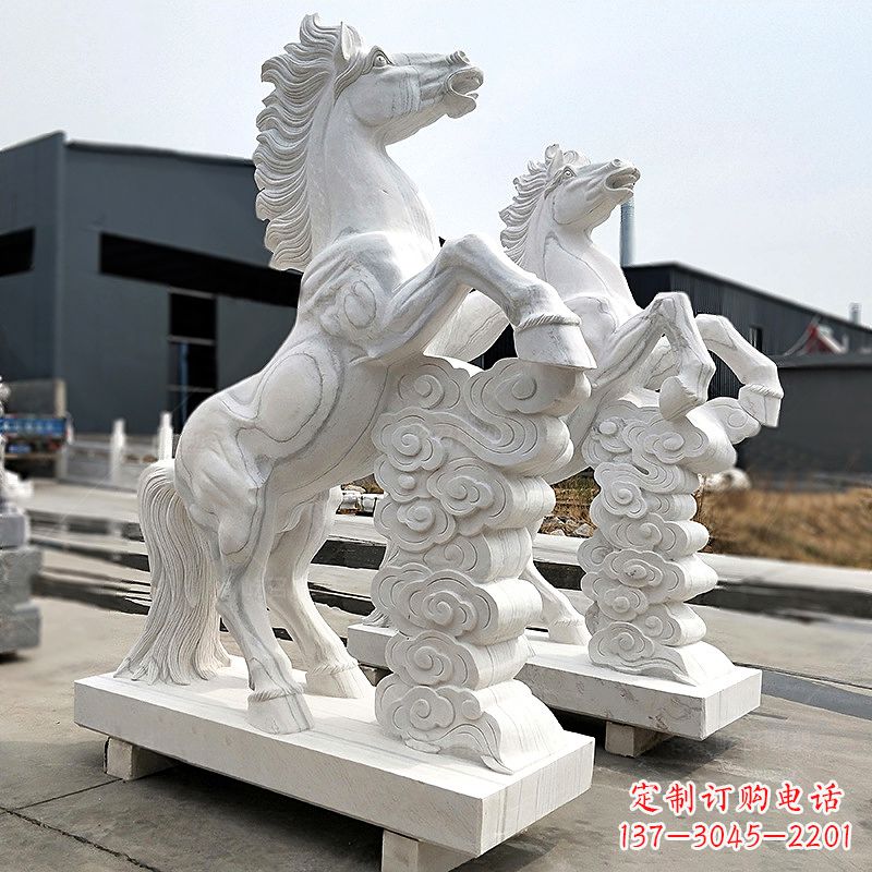 金华精美马踏祥云石雕,栩栩如生