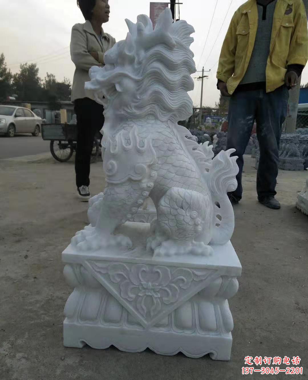 金华汉白玉门口古代神兽镇宅麒麟雕塑