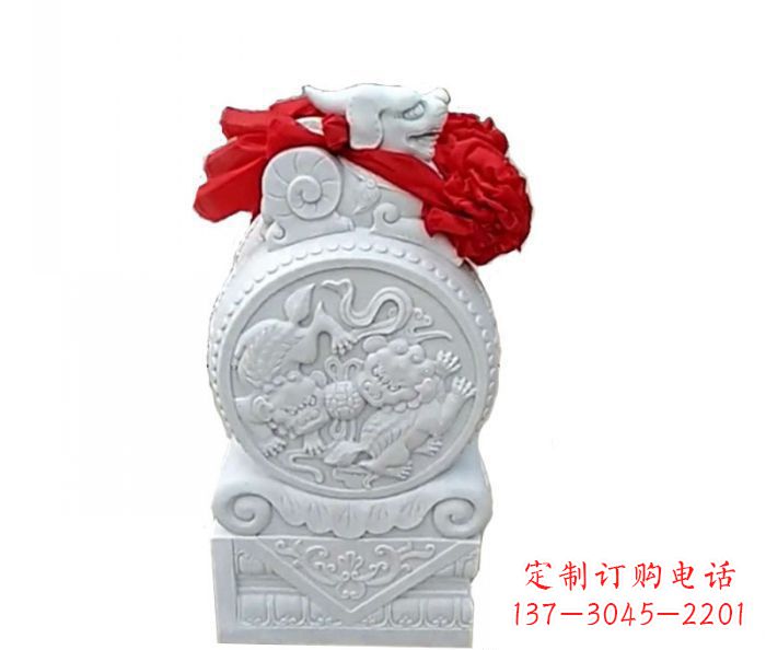 金华中领雕塑的精美玉石门墩雕塑是一个经过精心…