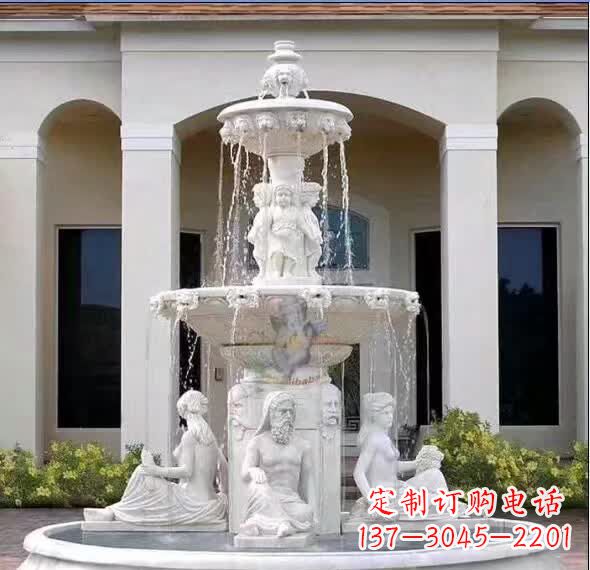 金华汉白玉精美完美的喷泉雕塑