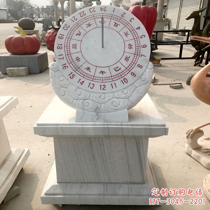 金华精美汉白玉日晷石雕,给您带来精致的收藏价值