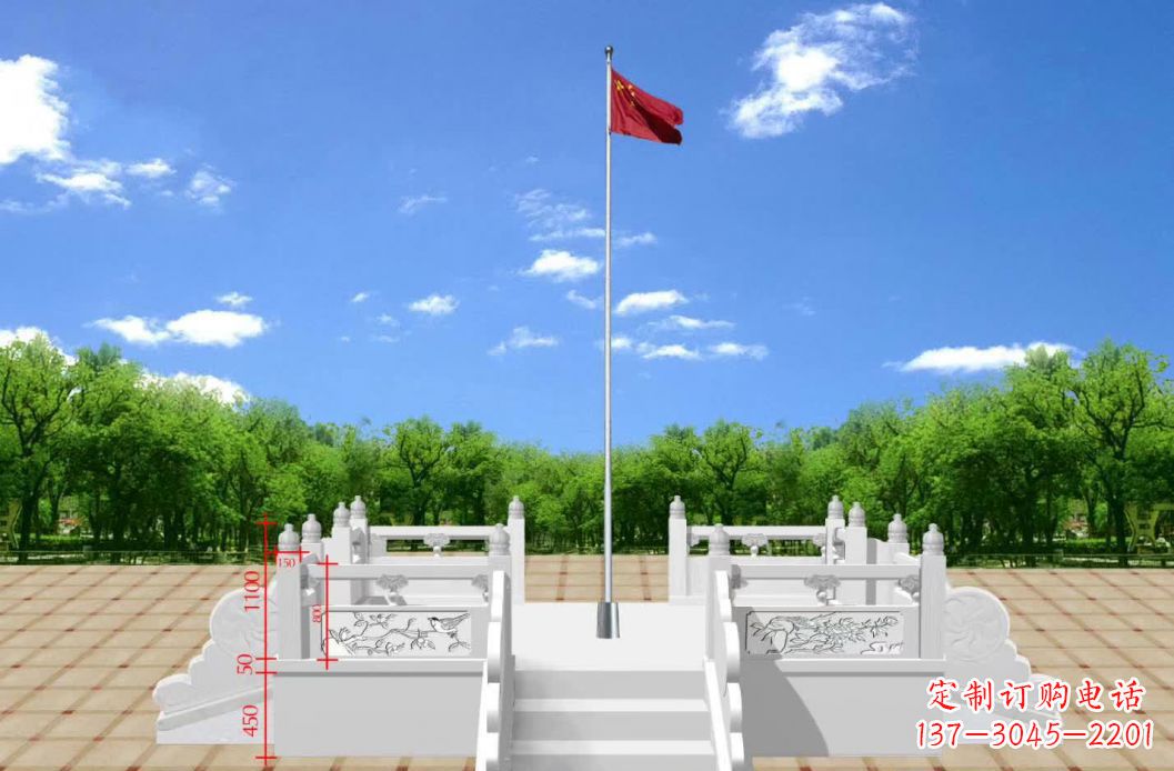 金华汉白玉升旗台雕塑12
