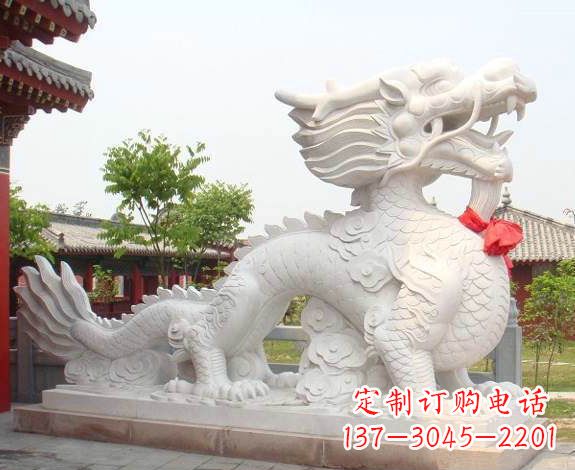 金华汉白玉生肖龙雕,精致传承岁月之美