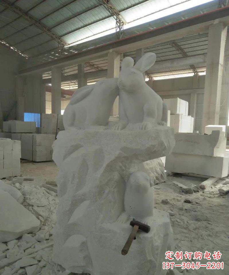 金华精美的中国古典生肖兔雕塑