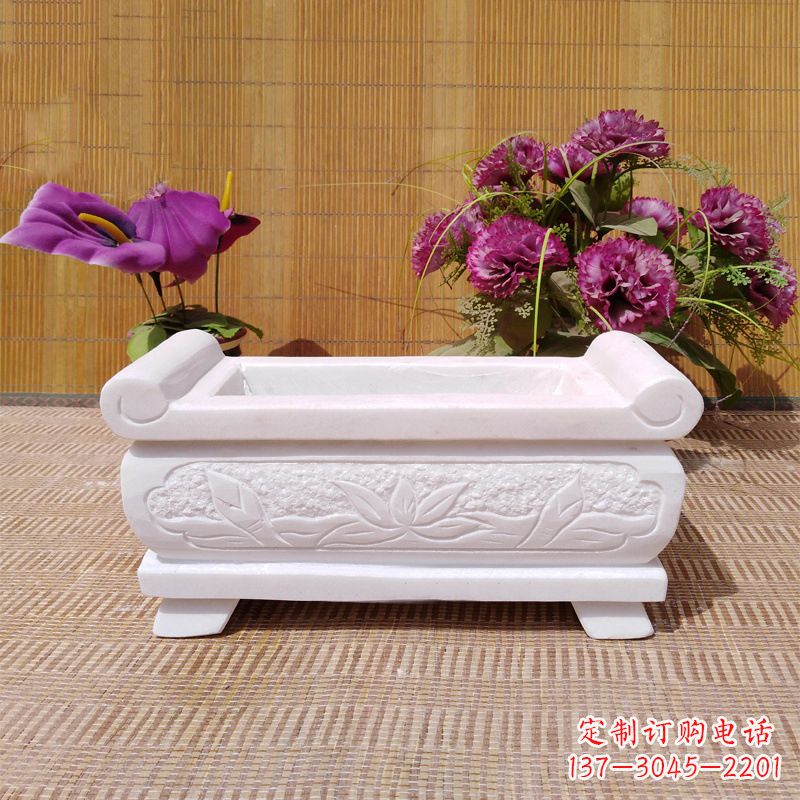 金华汉白玉石特色香炉雕塑