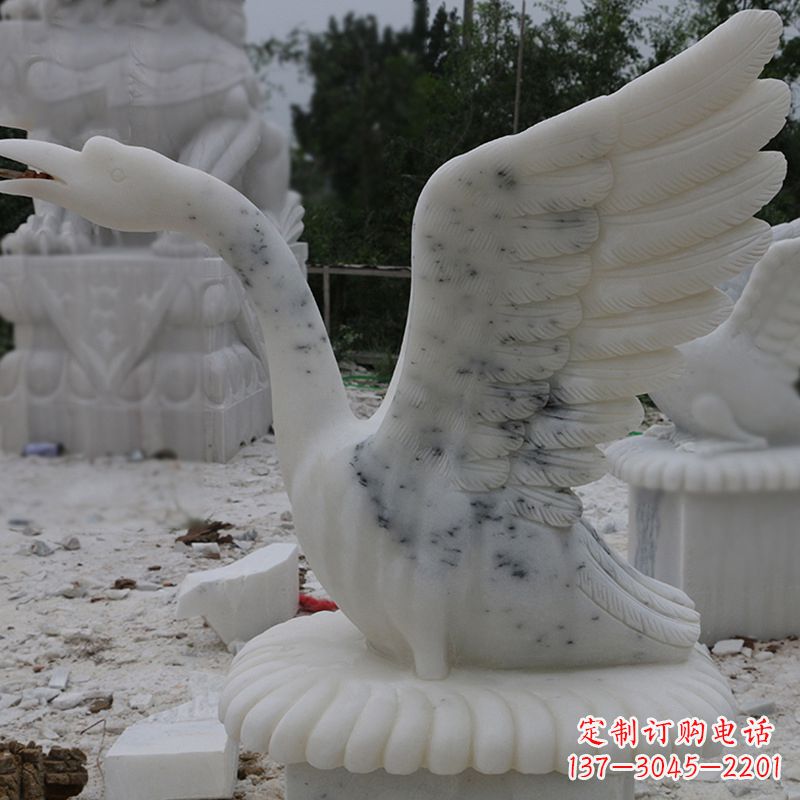 金华汉白玉天鹅石雕,精美绝伦,令人叹为观止