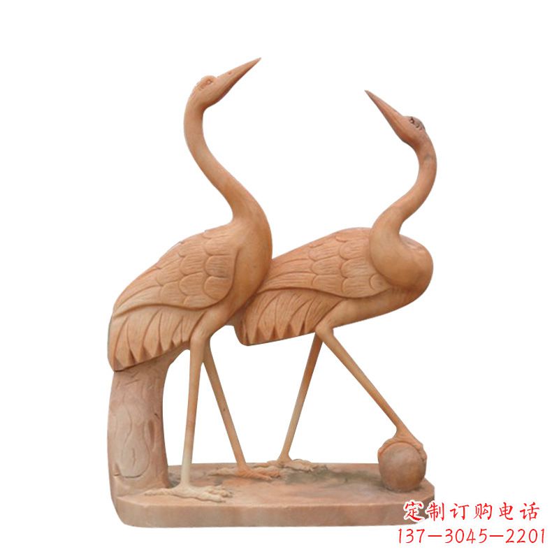 金华汉白玉花仙鹤雕塑,是来自中领雕塑的一件精…