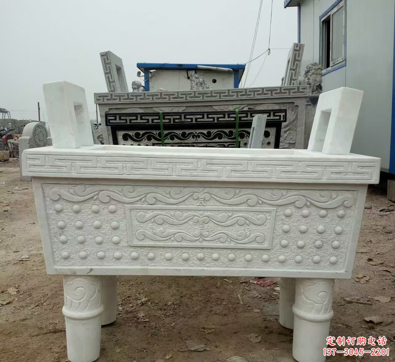 金华汉白玉香炉石雕 (2)