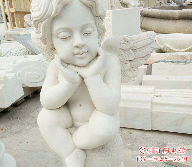 金华汉白玉小天使西方儿童石雕