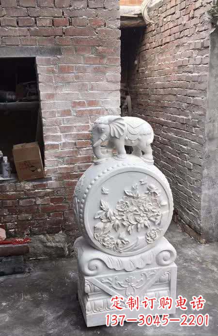 金华汉白玉小象抱鼓石雕塑之美