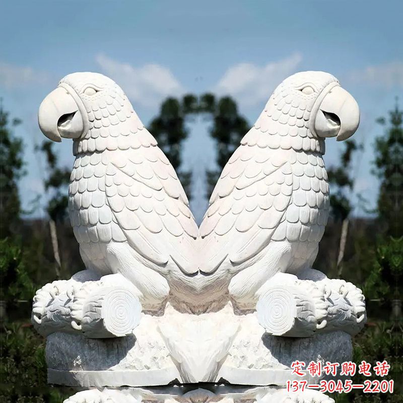 金华汉白玉鹦鹉石雕,令你赏心悦目