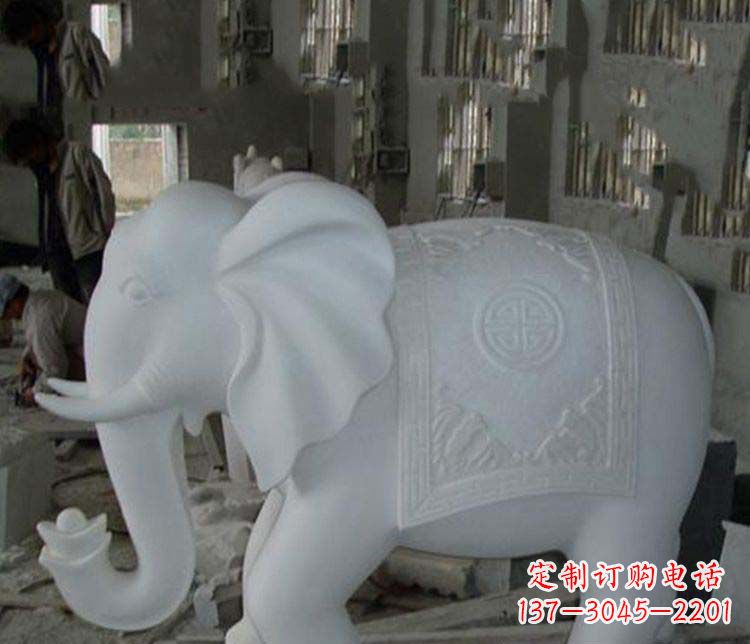 金华汉白玉大象雕塑,带来好运