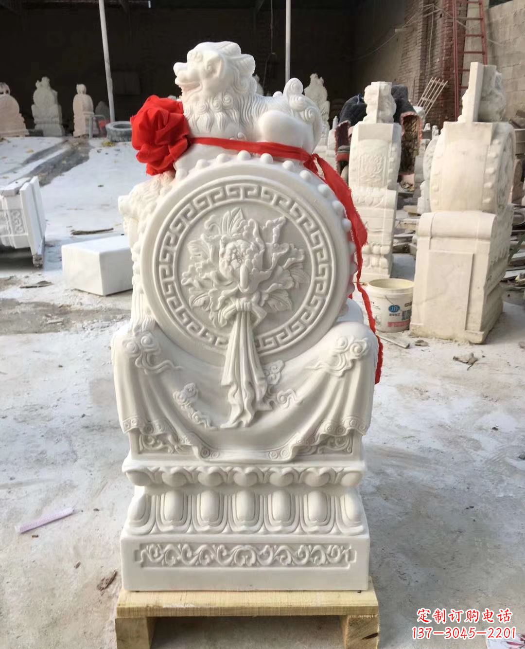金华纯手工汉白玉狮子雕塑