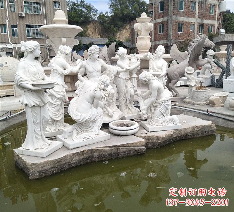 金华精美绝伦，众宁芙侍奉阿波罗雕塑