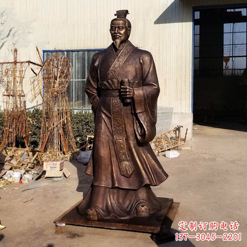 金华汉武帝刘彻铜雕塑像