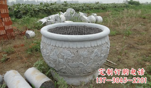金华荷花花盆公园景观石雕,千般美妙一览无余