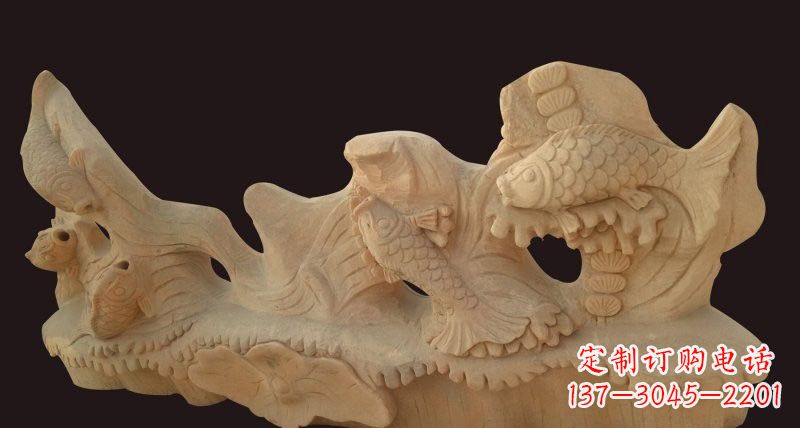 金华荷花鲤鱼石雕