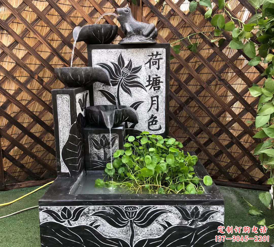 金华荷塘月色景观石雕喷水池
