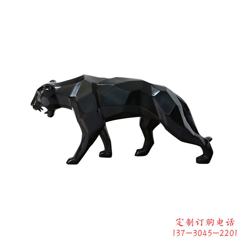 金华黑色魅力,豹子玻璃钢雕塑