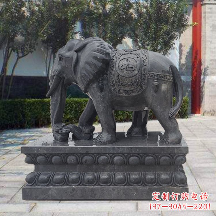 金华黑色大象石雕,独特雕塑制作享受