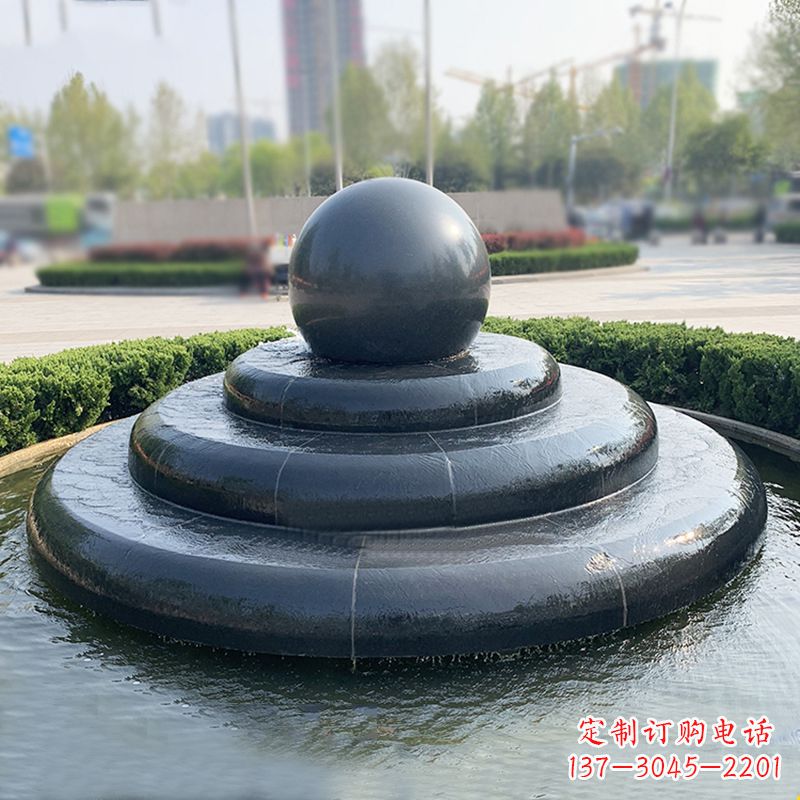 金华黑曜石风水球:精美雕塑装点繁华都市